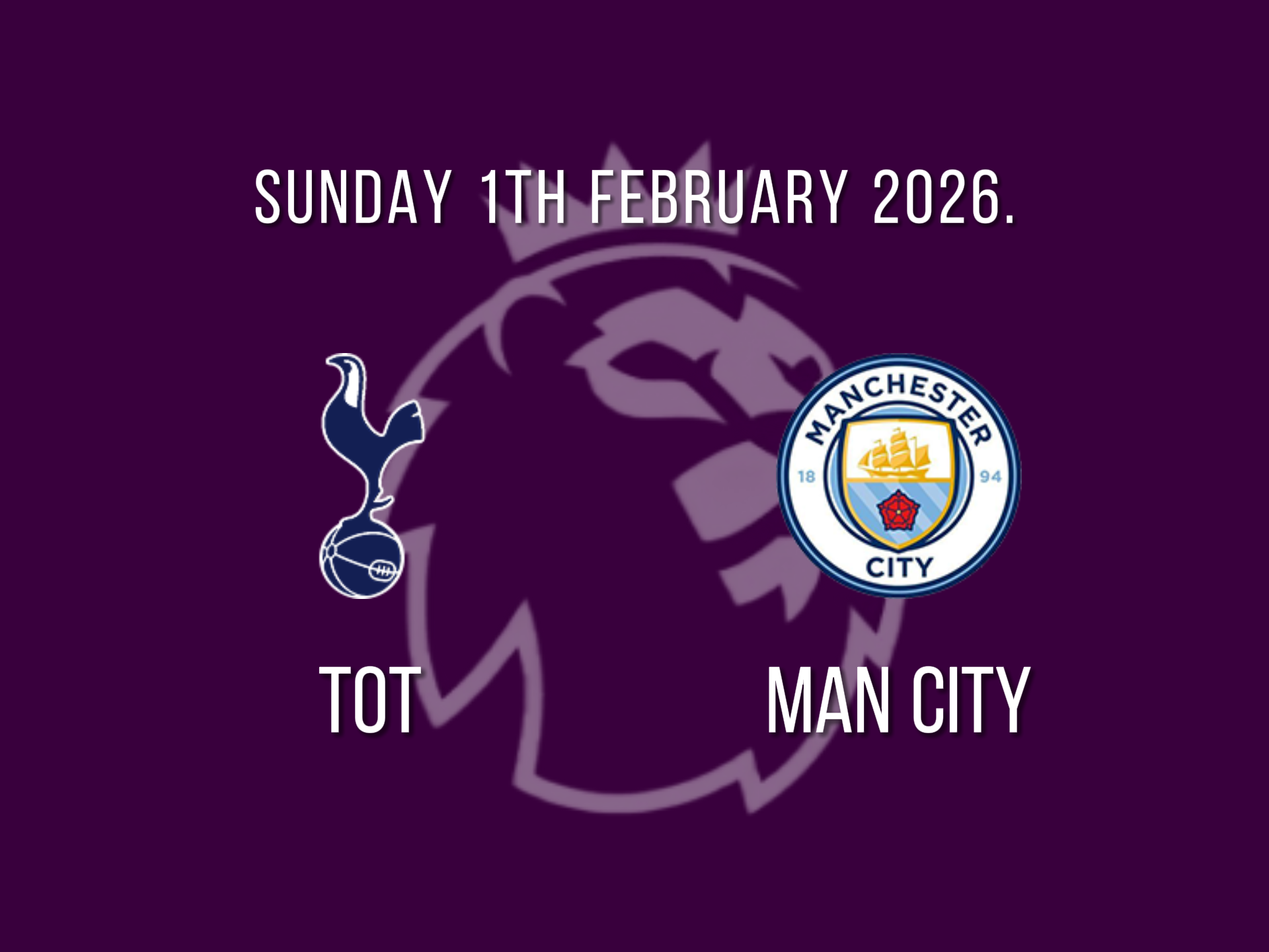 Tottenham Hotspur vs Manchester City